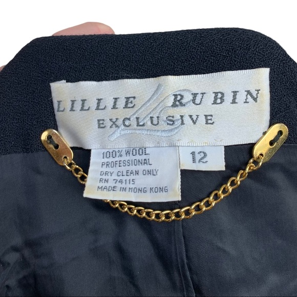 Vintage Lillie Rubin Exclusive Black Heavily Beaded Wool Bead Embellished Jacket - Picture 11 of 14